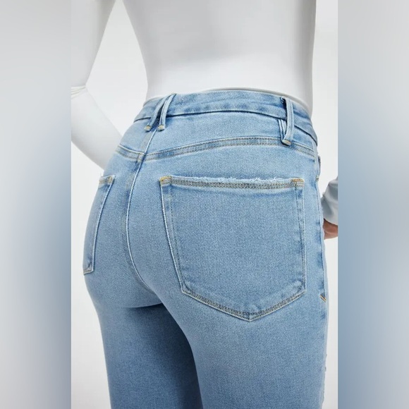 GOOD AMERICAN Good Legs Ripped Raw Hem High Rise Skinny Jeans Size 2 / 26 - Picture 6 of 15